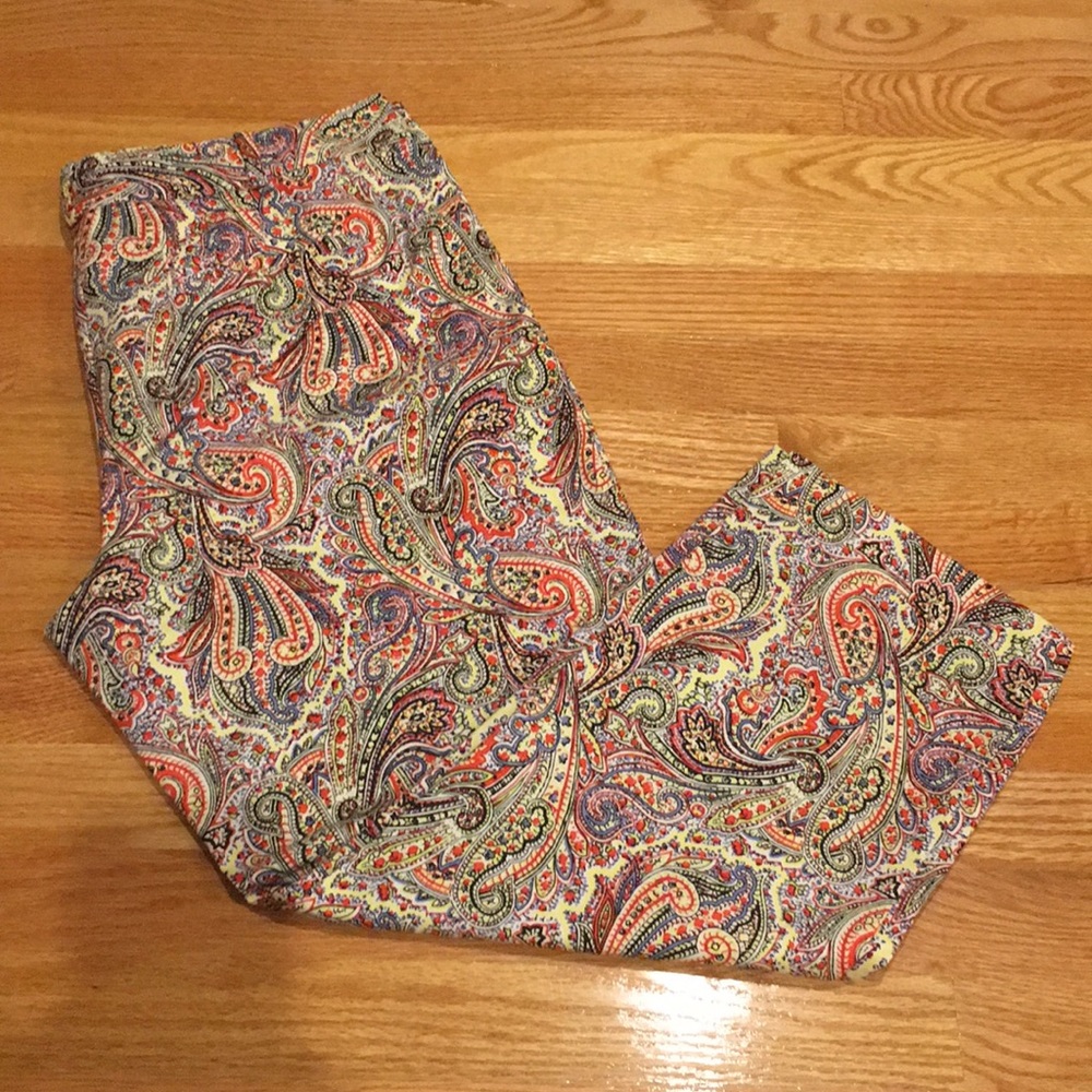 Talbots Yellow/Blue/Red Paisley Signature Pants